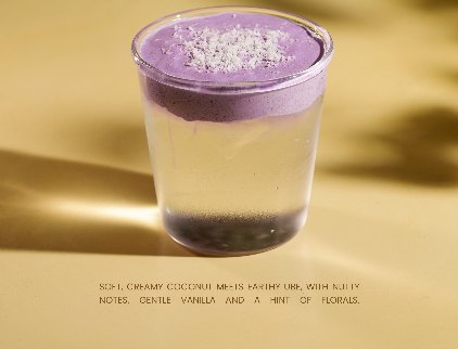Iced Ube Coconut Cloud in a glass