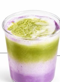 Layered Iced Ube Matcha Latte